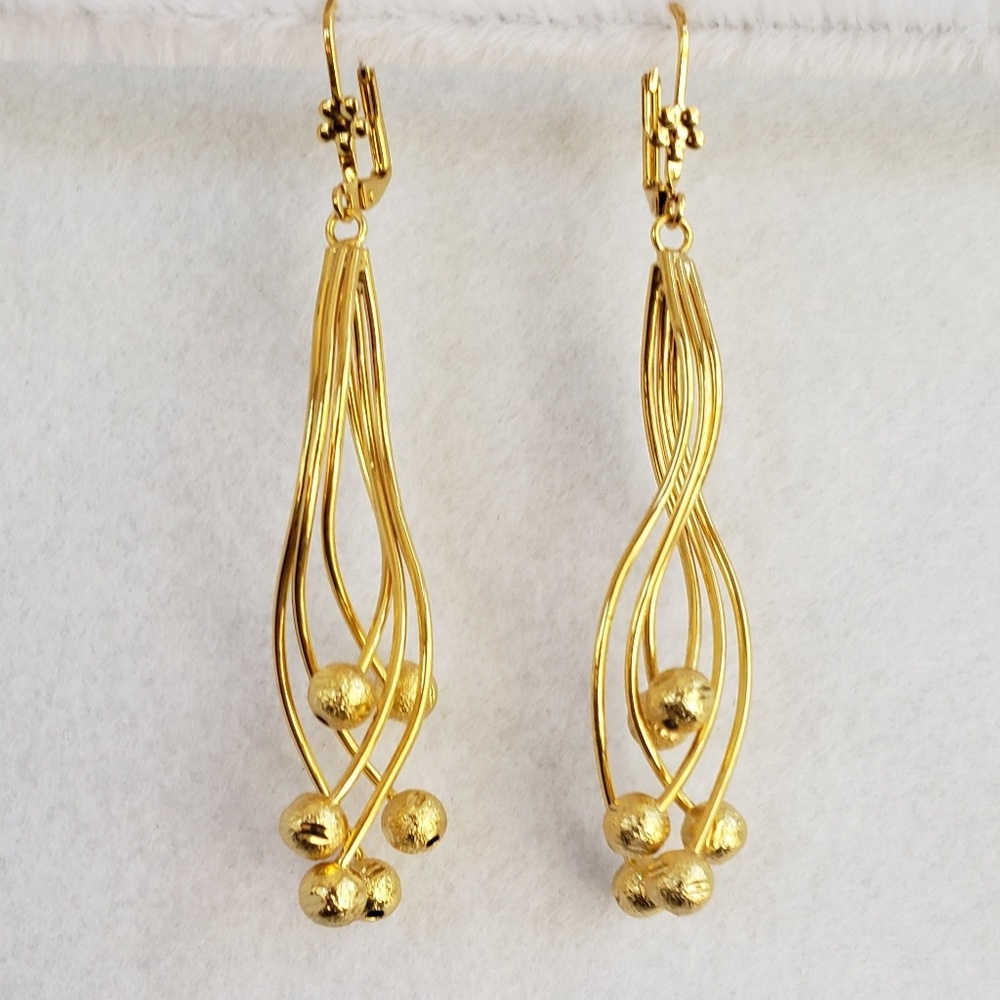 18k Gold-Plated Orb Drop Earrings. NWOT